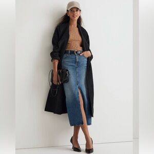Madewell Denim maxi skirt with front slit